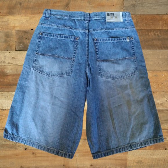 South Pole Shorts Mens Vintage Southpole Jean Denim Shorts Wide Leg